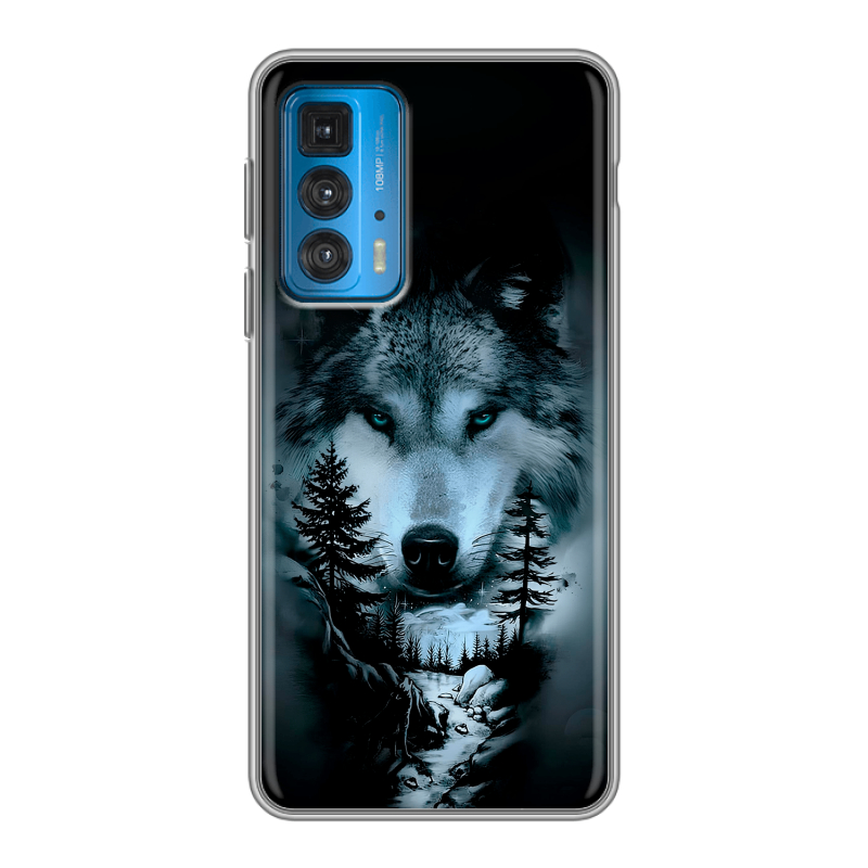 Силиконовый чехол на Motorola Edge 20 с принтом Лесной волк Силиконовый чехол на Motorola Edge 20 с принтом Лесной волк