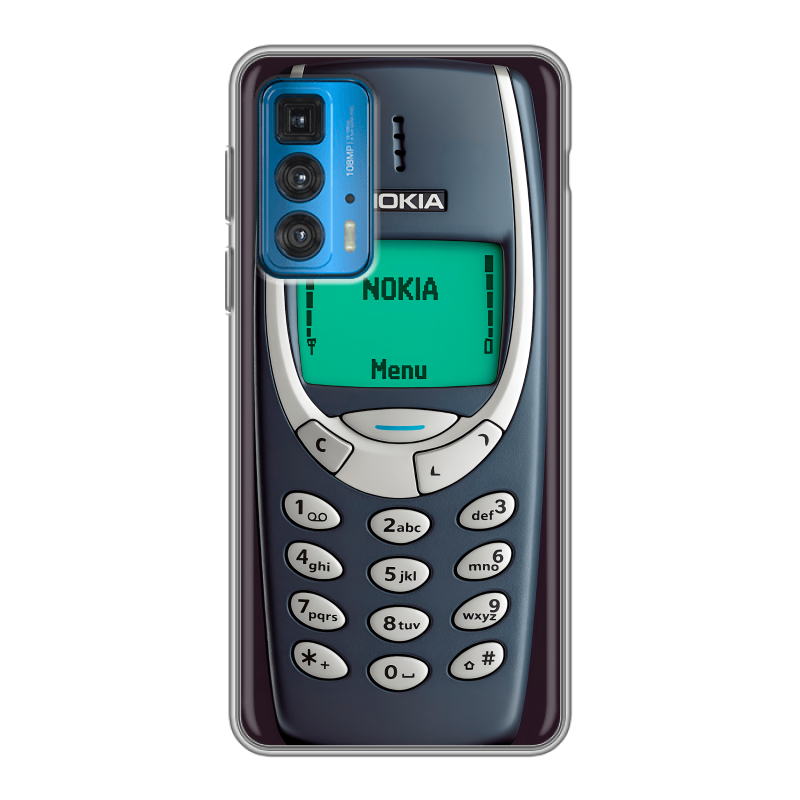 Силиконовый чехол на Motorola Edge 20 с принтом Старый телефон Силиконовый чехол на Motorola Edge 20 с принтом Старый телефон