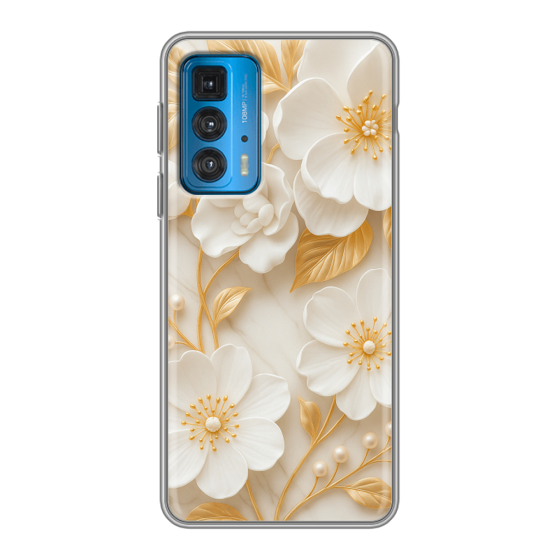 Силиконовый чехол на Motorola Edge 20 с принтом Цветы Силиконовый чехол на Motorola Edge 20 с принтом Цветы