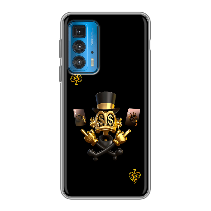Силиконовый противоударный чехол на Motorola Edge 20 с принтом Золотой скрудж макдак Силиконовый противоударный чехол на Motorola Edge 20 с принтом Золотой скрудж макдак