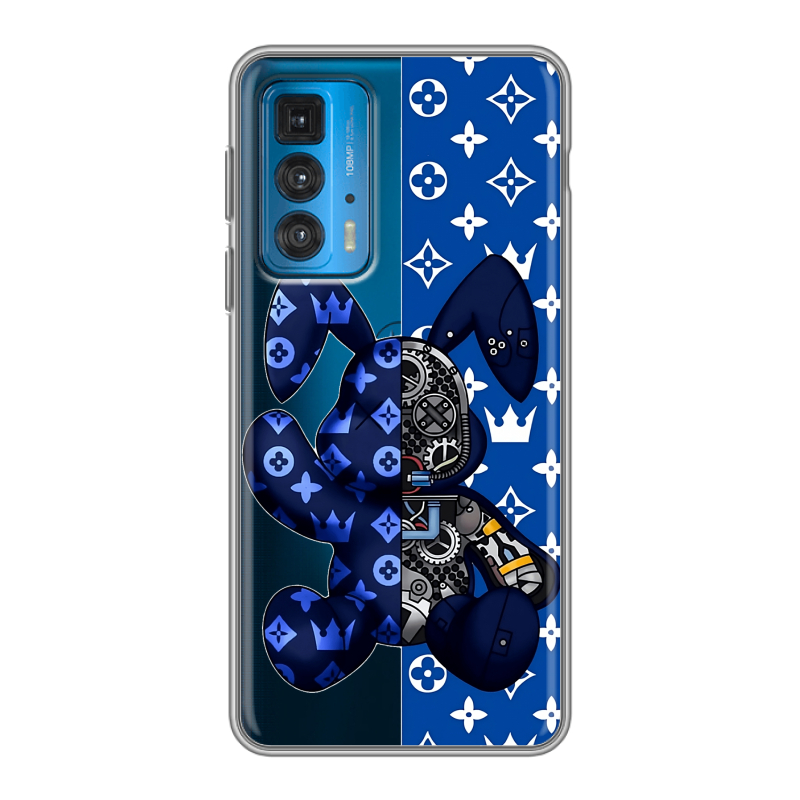 Силиконовый противоударный чехол на Motorola Edge 20 с принтом Луи робот Силиконовый противоударный чехол на Motorola Edge 20 с принтом Луи робот