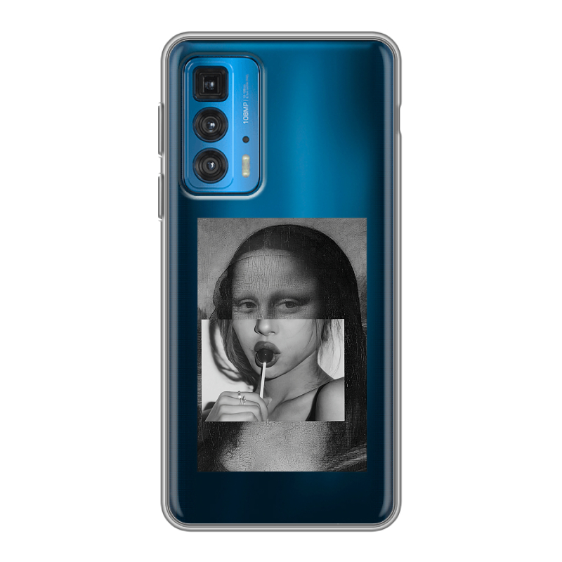 Силиконовый чехол на Motorola Edge 20 с принтом Мона Лиза Силиконовый чехол на Motorola Edge 20 с принтом Мона Лиза
