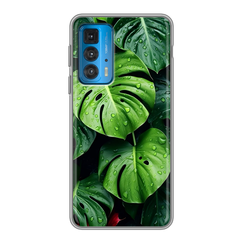 Силиконовый чехол на Motorola Edge 20 с принтом Листья Силиконовый чехол на Motorola Edge 20 с принтом Листья