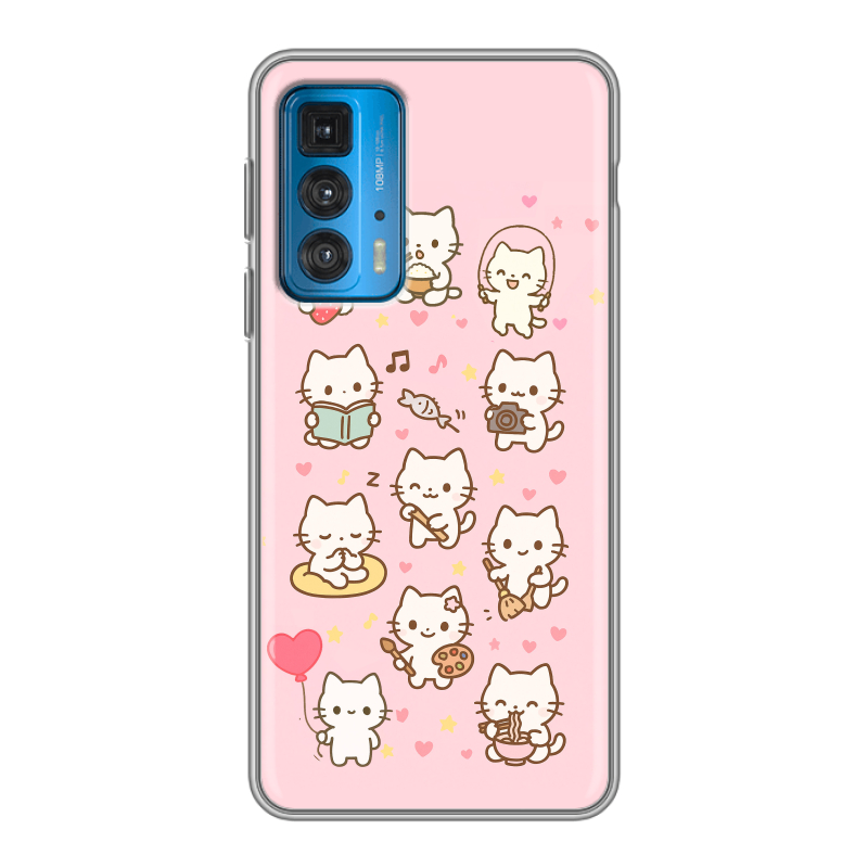 Силиконовый противоударный чехол на Motorola Edge 20 с принтом Hello Kitty Хелоу Кити Силиконовый противоударный чехол на Motorola Edge 20 с принтом Hello Kitty Хелоу Кити