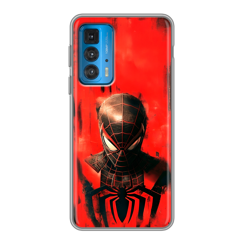 Силиконовый противоударный чехол на Motorola Edge 20 с принтом человек паук spiderman Силиконовый противоударный чехол на Motorola Edge 20 с принтом человек паук spiderman