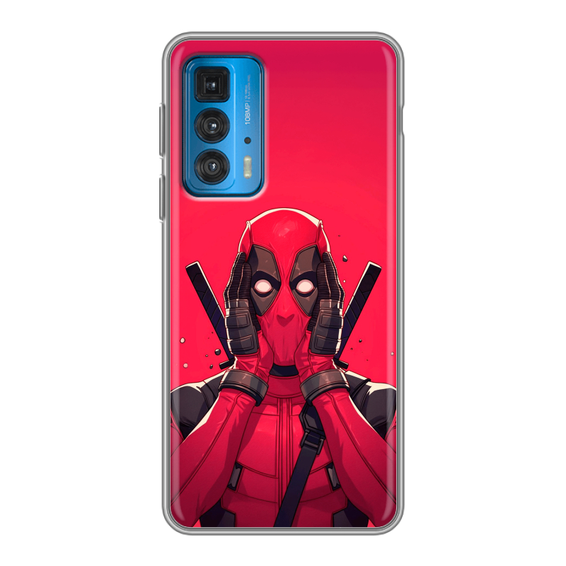 Силиконовый противоударный чехол на Motorola Edge 20 с принтом Дедпул Deadpool Силиконовый противоударный чехол на Motorola Edge 20 с принтом Дедпул Deadpool
