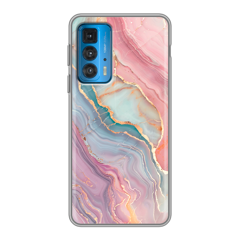 Силиконовый чехол на Motorola Edge 20 с принтом розовый мрамор Силиконовый чехол на Motorola Edge 20 с принтом розовый мрамор