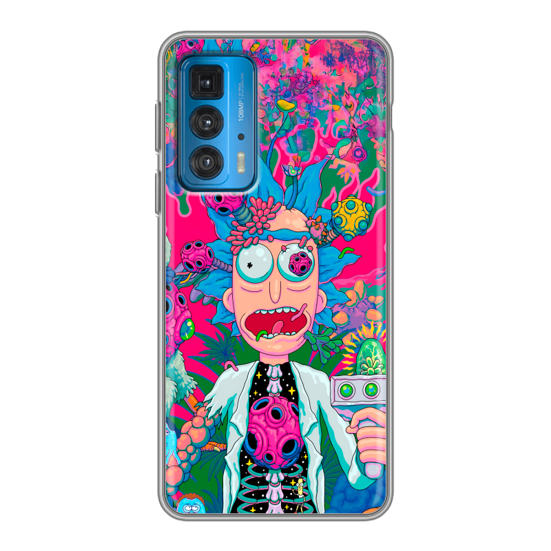 Силиконовый противоударный чехол на Motorola Edge 20 с принтом Рик и Морти Rick Morty Силиконовый противоударный чехол на Motorola Edge 20 с принтом Рик и Морти Rick Morty