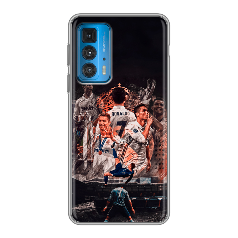 Силиконовый противоударный чехол на Motorola Edge 20 с принтом Реал Роналдо Real Ronaldo Силиконовый противоударный чехол на Motorola Edge 20 с принтом Реал Роналдо Real Ronaldo