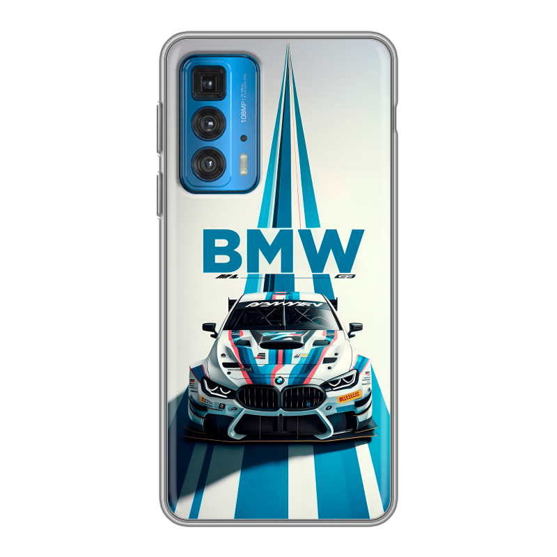 Силиконовый противоударный чехол на Motorola Edge 20 с принтом БМВ BMW Силиконовый противоударный чехол на Motorola Edge 20 с принтом БМВ BMW