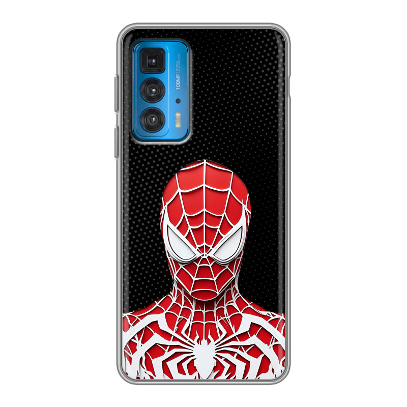 Силиконовый противоударный чехол на Motorola Edge 20 с принтом человек паук spiderman Силиконовый противоударный чехол на Motorola Edge 20 с принтом человек паук spiderman