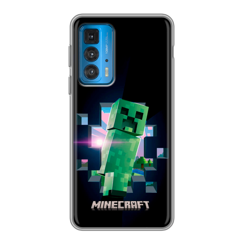 Силиконовый чехол на Motorola Edge 20 с принтом Майнкрафт Minecraft Силиконовый чехол на Motorola Edge 20 с принтом Майнкрафт Minecraft