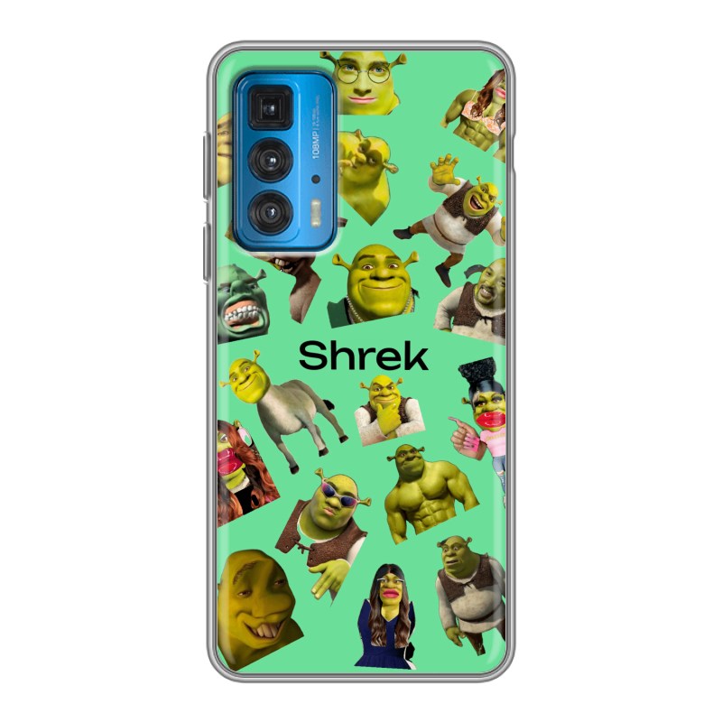 Силиконовый противоударный чехол на Motorola Edge 20 с принтом Шрек Shrek Силиконовый противоударный чехол на Motorola Edge 20 с принтом Шрек Shrek