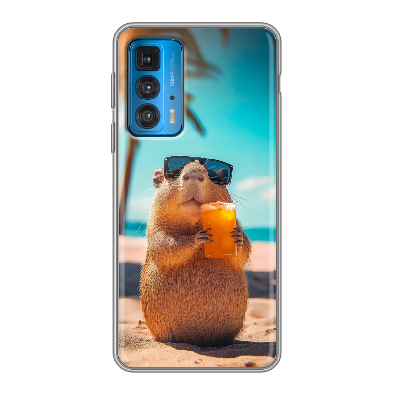 Силиконовый чехол на Motorola Edge 20 с принтом Капибара Силиконовый чехол на Motorola Edge 20 с принтом Капибара