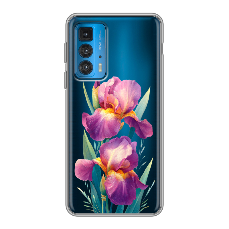 Силиконовый чехол на Motorola Edge 20 с принтом Цветы орхидеи Силиконовый чехол на Motorola Edge 20 с принтом Цветы орхидеи