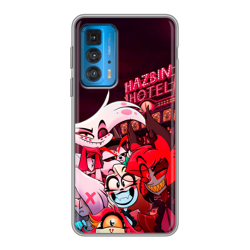Силиконовый чехол на Motorola Edge 20 с принтом Hazbin Hotel Отель Хазбин Силиконовый чехол на Motorola Edge 20 с принтом Hazbin Hotel Отель Хазбин
