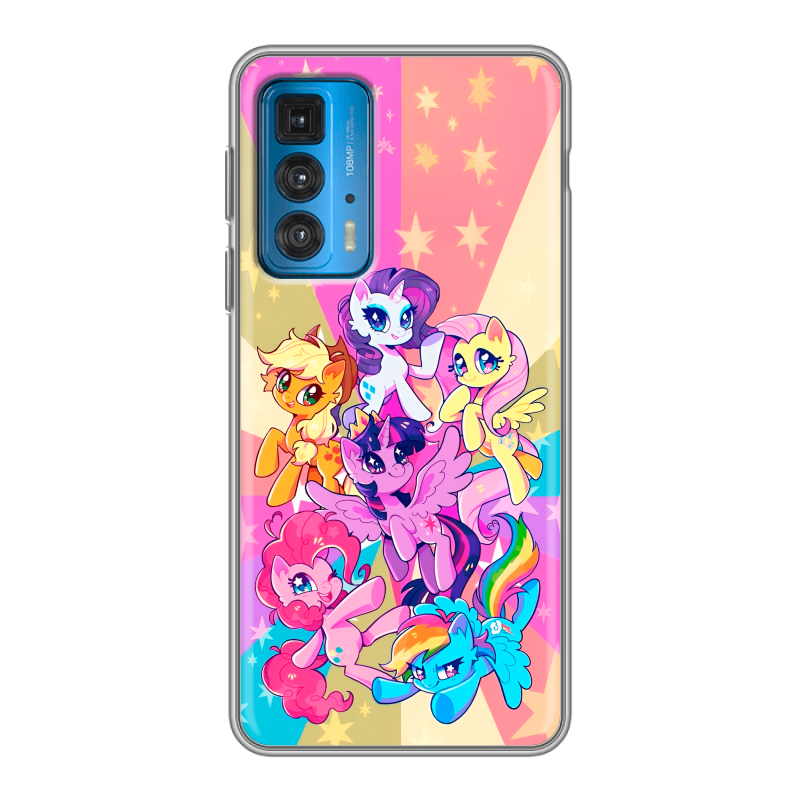 Силиконовый противоударный чехол на Motorola Edge 20 с принтом My little pony Дружба чудо Силиконовый противоударный чехол на Motorola Edge 20 с принтом My little pony Дружба чудо