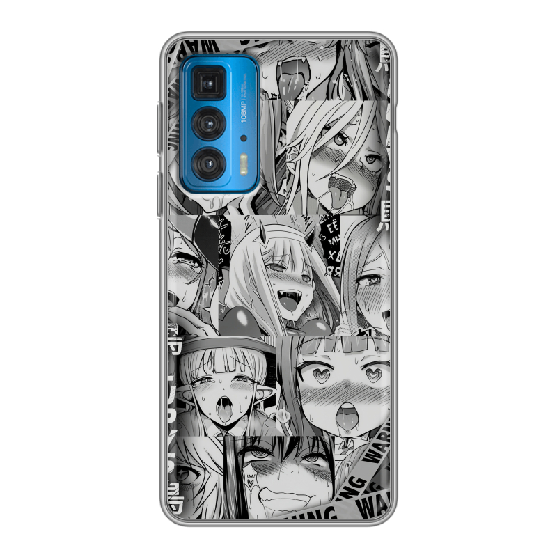 Силиконовый противоударный чехол на Motorola Edge 20 с принтом Ahegao Ахегао Аниме Силиконовый противоударный чехол на Motorola Edge 20 с принтом Ahegao Ахегао Аниме