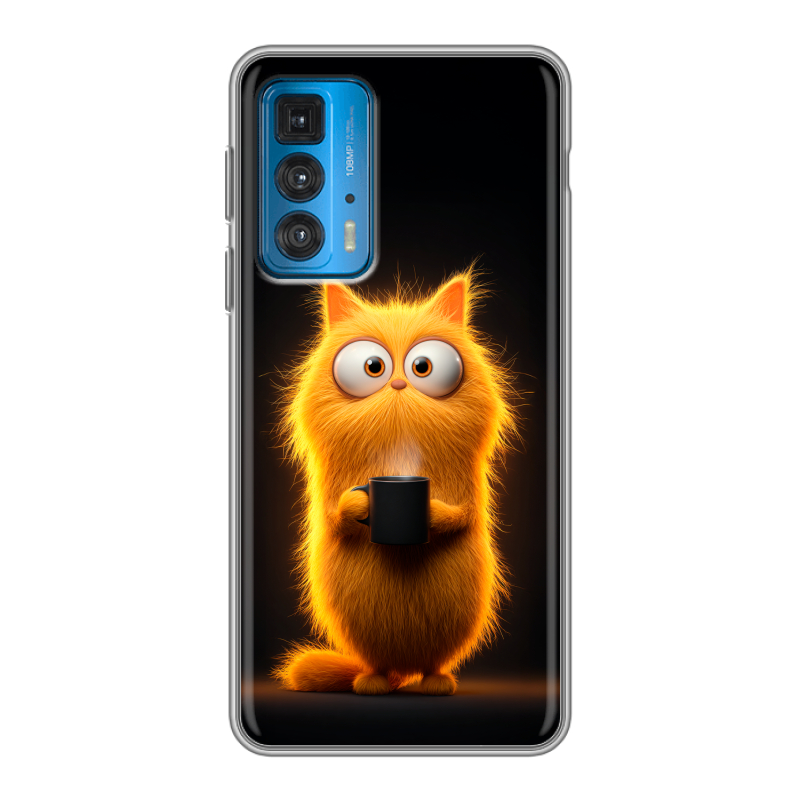 Силиконовый чехол на Motorola Edge 20 с принтом Смешной кот Силиконовый чехол на Motorola Edge 20 с принтом Смешной кот