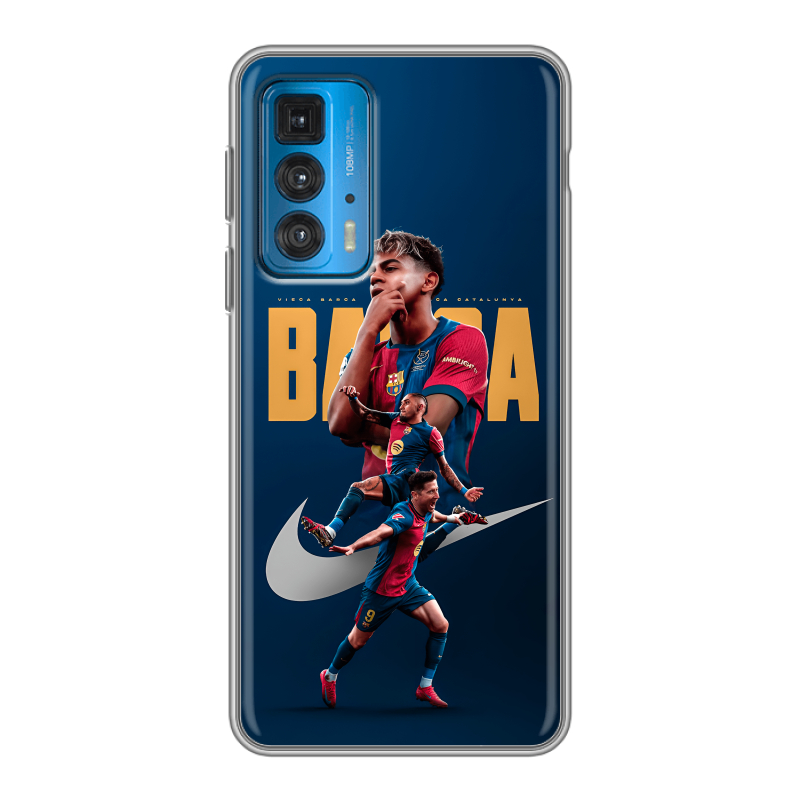 Силиконовый чехол на Motorola Edge 20 с принтом Барселона Barca Yamal Силиконовый чехол на Motorola Edge 20 с принтом Барселона Barca Yamal