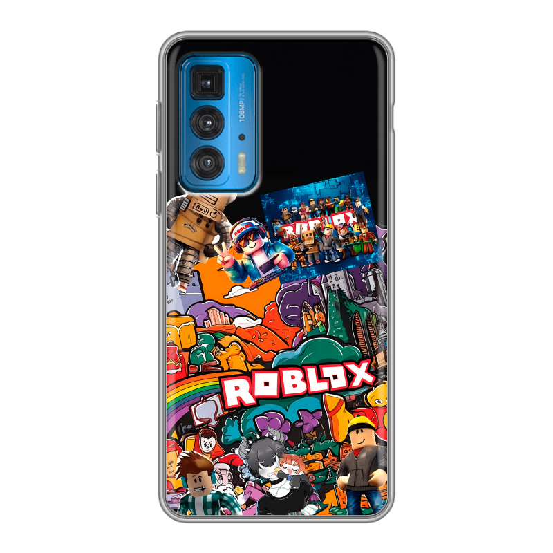 Силиконовый противоударный чехол на Motorola Edge 20 с принтом Roblox Роблокс Силиконовый противоударный чехол на Motorola Edge 20 с принтом Roblox Роблокс
