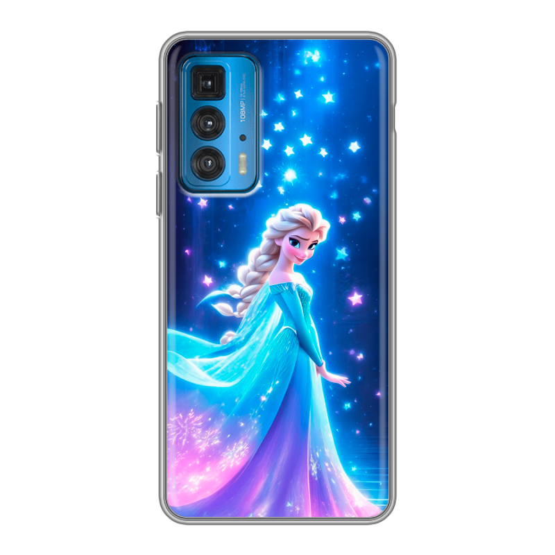 Силиконовый противоударный чехол на Motorola Edge 20 с принтом Холодное сердце Frozen Силиконовый противоударный чехол на Motorola Edge 20 с принтом Холодное сердце Frozen