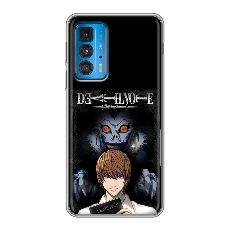 Силиконовый противоударный чехол на Motorola Edge 20 с принтом Death note Тетрадь смерти Силиконовый противоударный чехол на Motorola Edge 20 с принтом Death note Тетрадь смерти