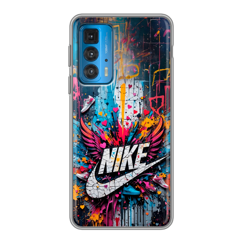 Силиконовый чехол на Motorola Edge 20 с принтом Nike Найк Силиконовый чехол на Motorola Edge 20 с принтом Nike Найк
