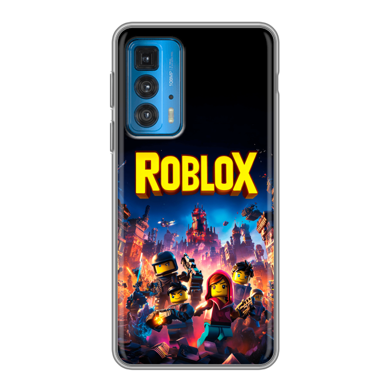 Силиконовый противоударный чехол на Motorola Edge 20 с принтом Roblox Роблокс Силиконовый противоударный чехол на Motorola Edge 20 с принтом Roblox Роблокс