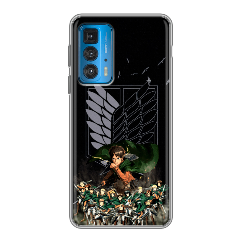 Силиконовый чехол на Motorola Edge 20 с принтом Атака титанов Силиконовый чехол на Motorola Edge 20 с принтом Атака титанов