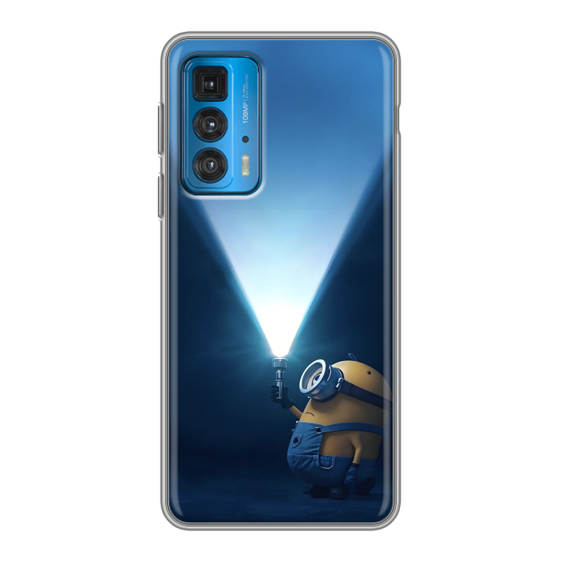 Силиконовый противоударный чехол на Motorola Edge 20 с принтом Миньоны Силиконовый противоударный чехол на Motorola Edge 20 с принтом Миньоны