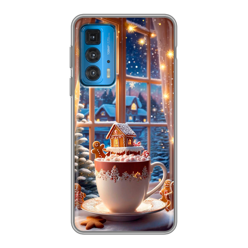 Силиконовый противоударный чехол на Motorola Edge 20 с принтом Новый год Силиконовый противоударный чехол на Motorola Edge 20 с принтом Новый год