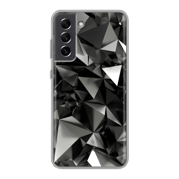 Силиконовый чехол на Samsung Galaxy S21 FE с принтом Черные кристаллы