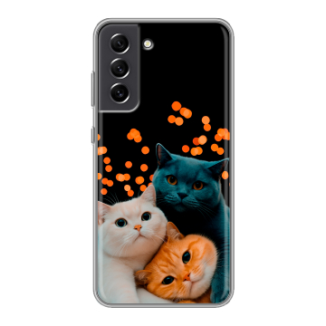 Силиконовый чехол на Samsung Galaxy S21 FE с принтом Кошки
