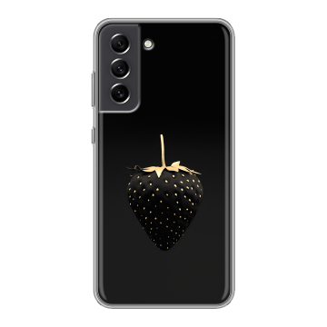 Силиконовый чехол на Samsung Galaxy S21 FE с принтом Черная клубника