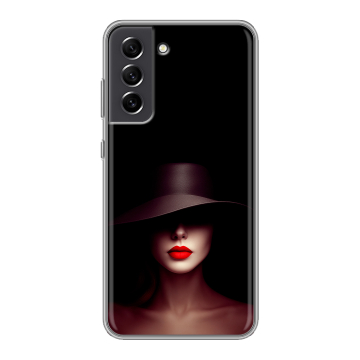 Силиконовый чехол на Samsung Galaxy S21 FE с принтом Девушка в шляпе Силиконовый чехол на Samsung Galaxy S21 FE с принтом Девушка в шляпе
