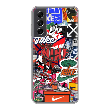 Силиконовый чехол на Samsung Galaxy S21 FE с принтом Найк Nike яркий Силиконовый чехол на Samsung Galaxy S21 FE с принтом Найк Nike яркий