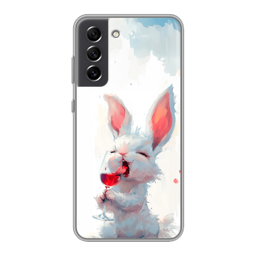 Силиконовый чехол на Samsung Galaxy S21 FE с принтом кролик зайчик Силиконовый чехол на Samsung Galaxy S21 FE с принтом кролик зайчик