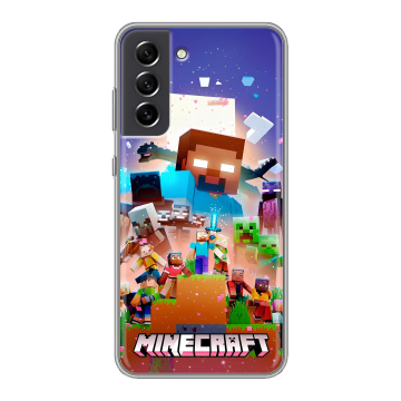 Силиконовый чехол на Samsung Galaxy S21 FE с принтом Майнкрафт Minecraft Силиконовый чехол на Samsung Galaxy S21 FE с принтом Майнкрафт Minecraft