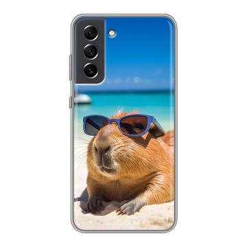 Силиконовый чехол на Samsung Galaxy S21 FE с принтом Капибара Силиконовый чехол на Samsung Galaxy S21 FE с принтом Капибара