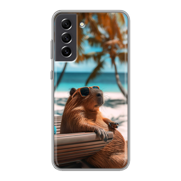 Силиконовый чехол на Samsung Galaxy S21 FE с принтом Капибара Силиконовый чехол на Samsung Galaxy S21 FE с принтом Капибара