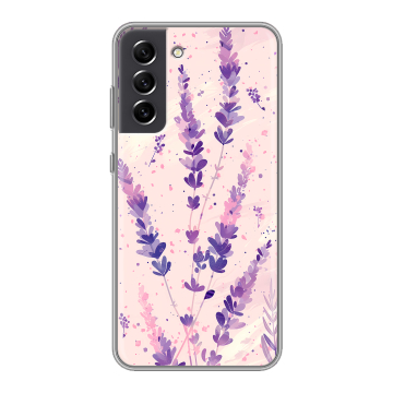 Силиконовый чехол на Samsung Galaxy S21 FE с принтом цветы лаванда Силиконовый чехол на Samsung Galaxy S21 FE с принтом цветы лаванда
