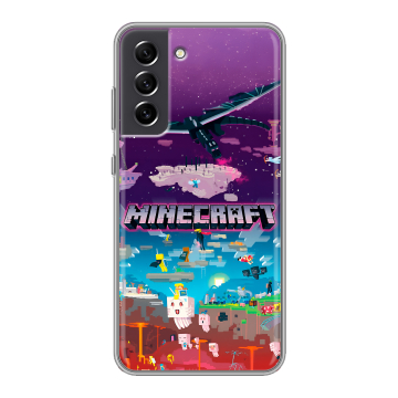 Силиконовый чехол на Samsung Galaxy S21 FE с принтом Майнкрафт Minecraft Силиконовый чехол на Samsung Galaxy S21 FE с принтом Майнкрафт Minecraft