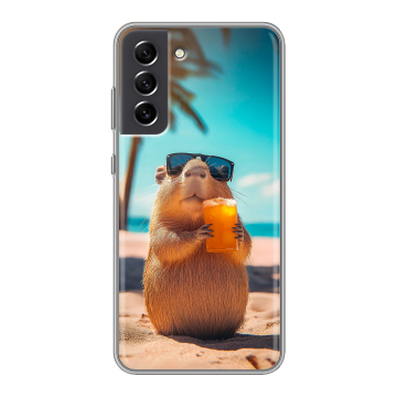 Силиконовый чехол на Samsung Galaxy S21 FE с принтом Капибара Силиконовый чехол на Samsung Galaxy S21 FE с принтом Капибара