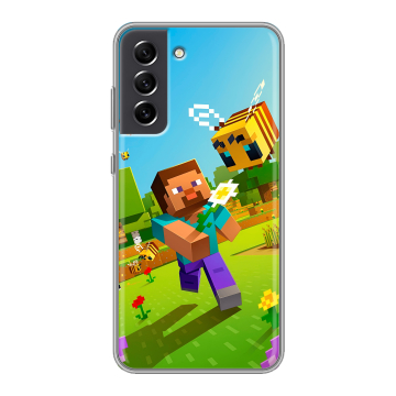 Силиконовый чехол на Samsung Galaxy S21 FE с принтом Майнкрафт Minecraft Силиконовый чехол на Samsung Galaxy S21 FE с принтом Майнкрафт Minecraft