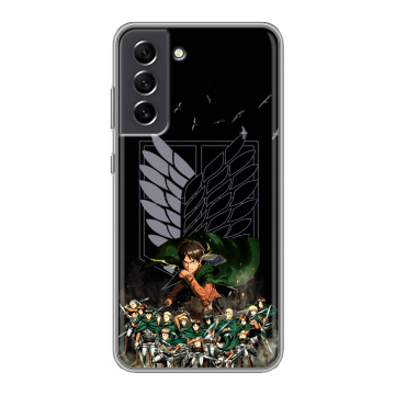 Силиконовый чехол на Samsung Galaxy S21 FE с принтом Атака титанов Силиконовый чехол на Samsung Galaxy S21 FE с принтом Атака титанов