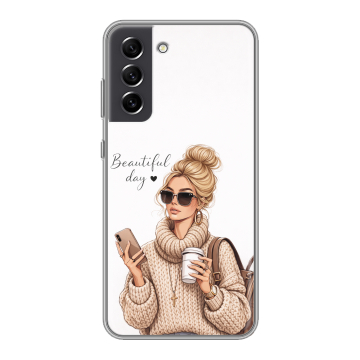 Силиконовый чехол на Samsung Galaxy S21 FE с принтом женский Силиконовый чехол на Samsung Galaxy S21 FE с принтом женский