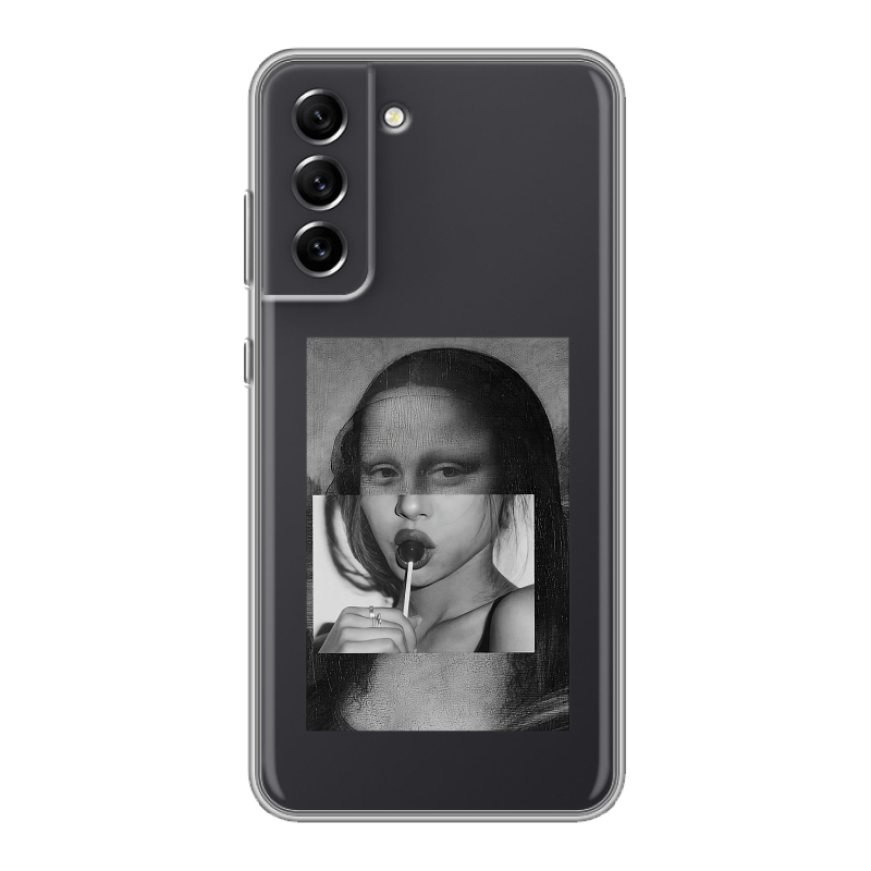 Пластиковый чехол на Samsung Galaxy S21 FE с принтом Мона Лиза Пластиковый чехол на Samsung Galaxy S21 FE с принтом Мона Лиза