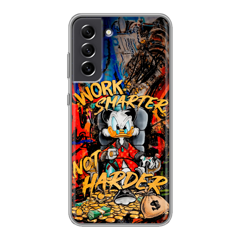 Силиконовый чехол на Samsung Galaxy S21 FE с принтом Дональд Дак Деньги Силиконовый чехол на Samsung Galaxy S21 FE с принтом Дональд Дак Деньги