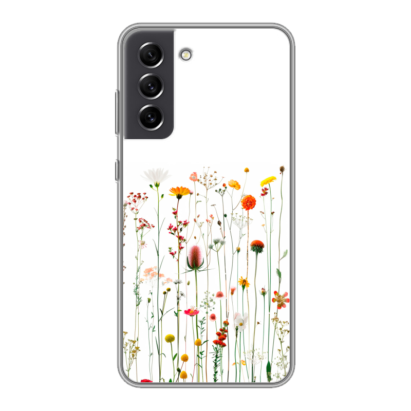 Пластиковый чехол на Samsung Galaxy S21 FE с принтом цветы Пластиковый чехол на Samsung Galaxy S21 FE с принтом цветы